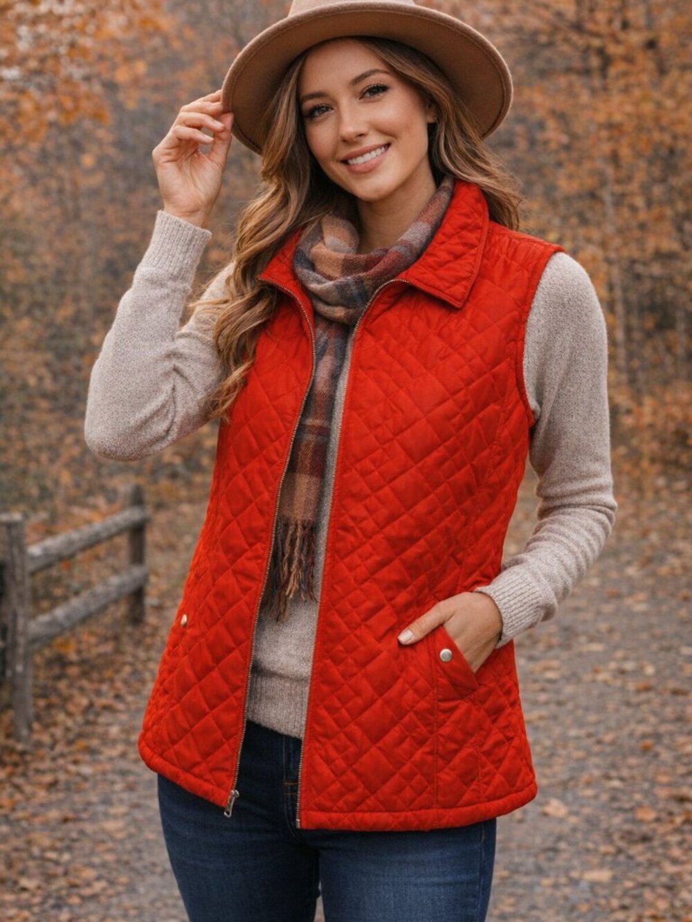Christopher & Banks Puffer Vest Red Size L